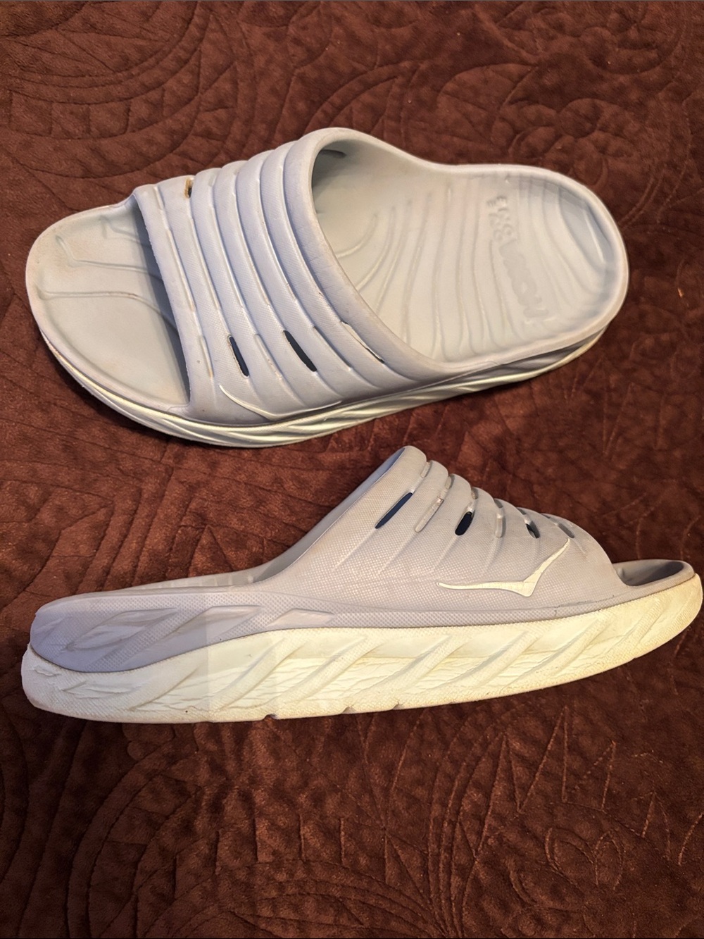 Hoka One One Women's Light Blue/Aqua Slide Sandals, Sz 8